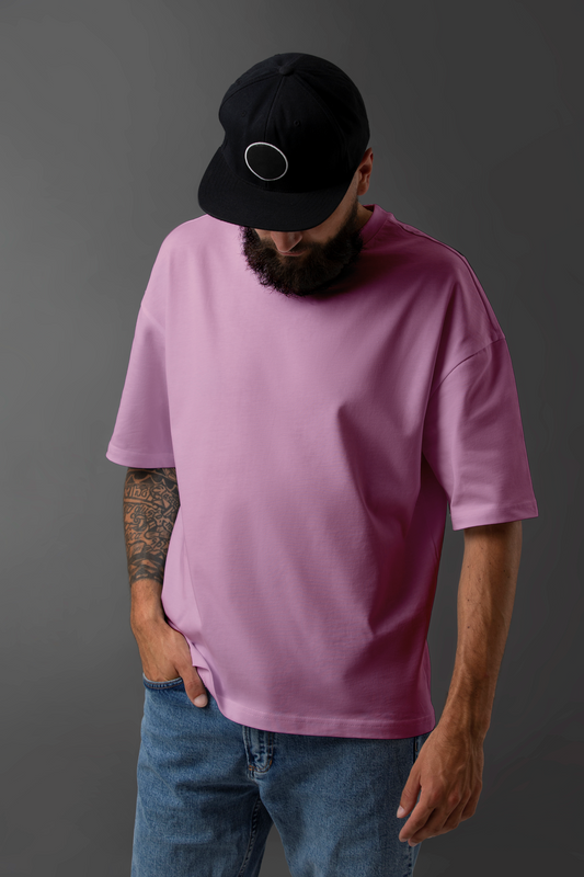Oversized Plan Baby Pink T-shirts for Men